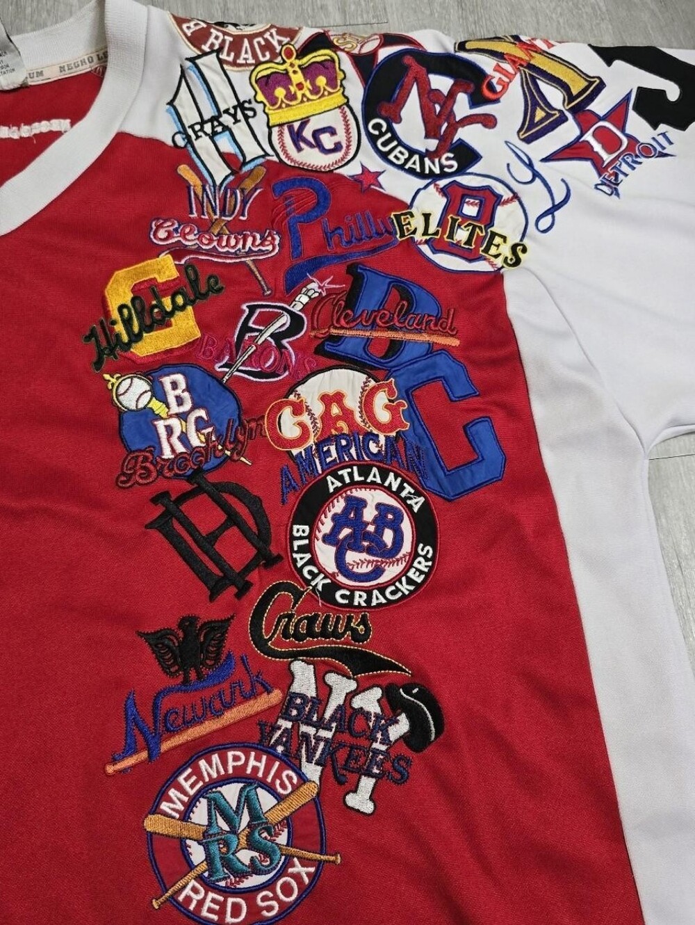 Vintage Negro League Baseball Museum Jersey Mens Patches Black Crackers Headgear - Picture 5 of 7